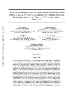 Coupled and Uncoupled Dynamic Mode Decomposition in Multi-Compartmental
  Systems with Applications to Epidemiological and Additive Manufacturing
  Problems