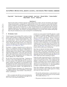 AutoNLU: Detecting, root-causing, and fixing NLU model errors