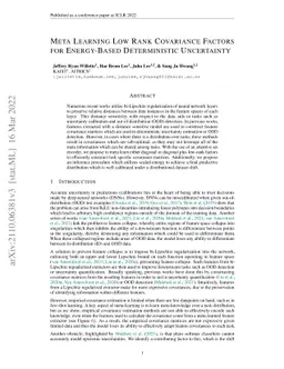 Meta Learning Low Rank Covariance Factors for Energy-Based Deterministic
  Uncertainty