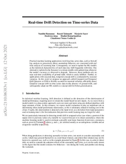 Real-time Drift Detection on Time-series Data