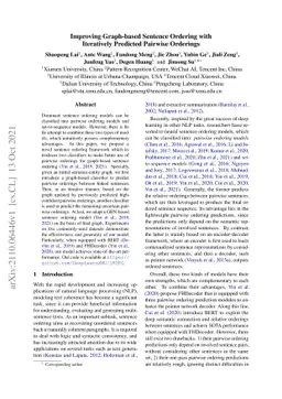 Improving Graph-based Sentence Ordering with Iteratively Predicted
  Pairwise Orderings