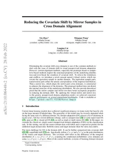 Reducing the Covariate Shift by Mirror Samples in Cross Domain Alignment