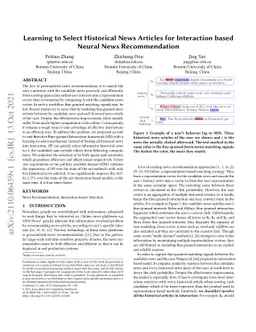 Learning to Select Historical News Articles for Interaction based Neural
  News Recommendation