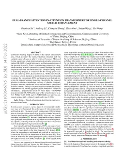 Dual-branch Attention-In-Attention Transformer for single-channel speech
  enhancement