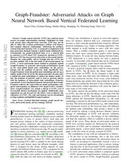 Graph-Fraudster: Adversarial Attacks on Graph Neural Network Based
  Vertical Federated Learning