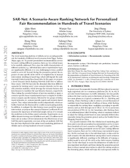 SAR-Net: A Scenario-Aware Ranking Network for Personalized Fair
  Recommendation in Hundreds of Travel Scenarios
