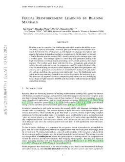 Feudal Reinforcement Learning by Reading Manuals