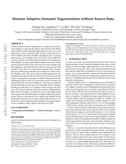 Domain Adaptive Semantic Segmentation without Source Data