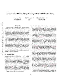Communication-Efficient Triangle Counting under Local Differential
  Privacy