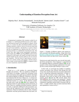 Understanding of Emotion Perception from Art