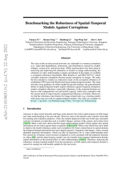 Benchmarking the Robustness of Spatial-Temporal Models Against
  Corruptions