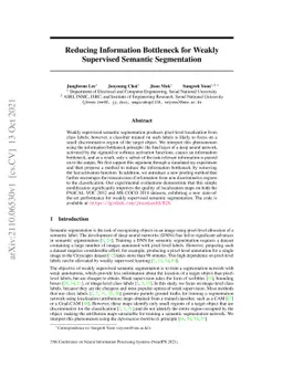 Reducing Information Bottleneck for Weakly Supervised Semantic
  Segmentation