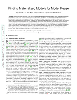 Finding Materialized Models for Model Reuse