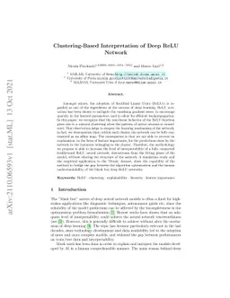 Clustering-Based Interpretation of Deep ReLU Network