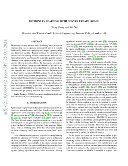 Dictionary Learning with Convex Update (ROMD)