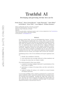 Truthful AI: Developing and governing AI that does not lie