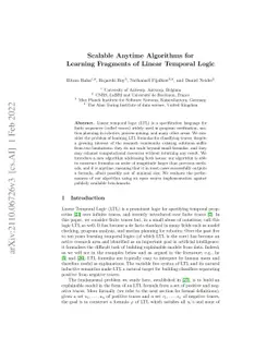Scalable Anytime Algorithms for Learning Fragments of Linear Temporal Logic