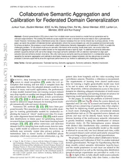 Collaborative Semantic Aggregation and Calibration for Federated Domain
  Generalization