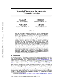 Dynamical Wasserstein Barycenters for Time-series Modeling