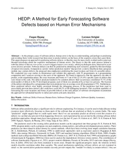 HEDP: A Method for Early Forecasting Software Defects based on Human
  Error Mechanisms