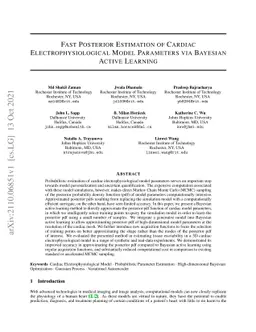 Fast Posterior Estimation of Cardiac Electrophysiological Model
  Parameters via Bayesian Active Learning