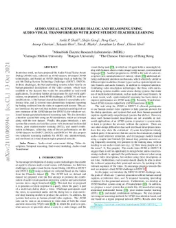 Audio-Visual Scene-Aware Dialog and Reasoning using Audio-Visual
  Transformers with Joint Student-Teacher Learning