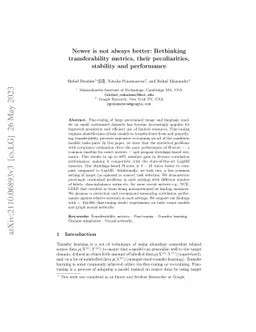 Newer is not always better: Rethinking transferability metrics, their
  peculiarities, stability and performance