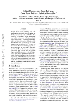 Salient Phrase Aware Dense Retrieval: Can a Dense Retriever Imitate a
  Sparse One?