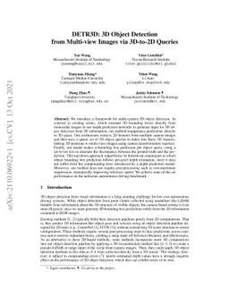 DETR3D: 3D Object Detection from Multi-view Images via 3D-to-2D Queries