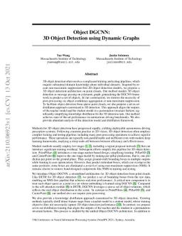 Object DGCNN: 3D Object Detection using Dynamic Graphs