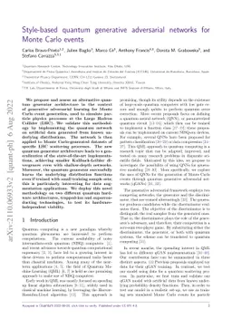 Style-based quantum generative adversarial networks for Monte Carlo
  events