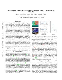 Considering user agreement in learning to predict the aesthetic quality