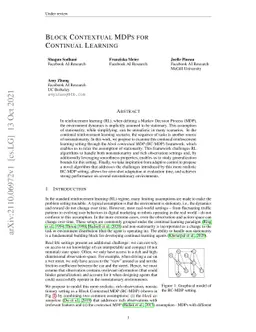 Block Contextual MDPs for Continual Learning