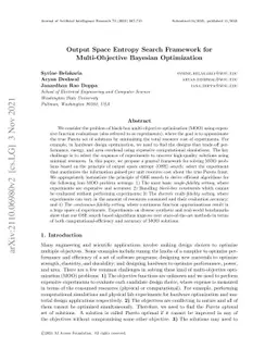 Output Space Entropy Search Framework for Multi-Objective Bayesian
  Optimization