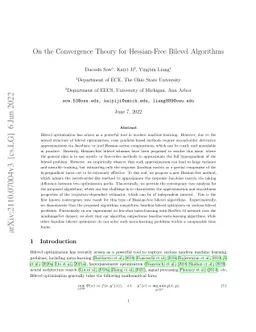 On the Convergence Theory for Hessian-Free Bilevel Algorithms