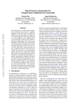 Bag-of-Vectors Autoencoders for Unsupervised Conditional Text Generation