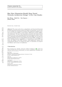How Does Momentum Benefit Deep Neural Networks Architecture Design? A
  Few Case Studies