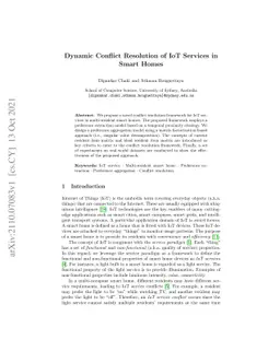 Dynamic Conflict Resolution of IoT Services in Smart Homes