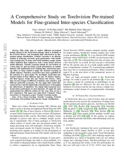 A Comprehensive Study on Torchvision Pre-trained Models for Fine-grained
  Inter-species Classification