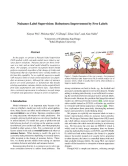 Nuisance-Label Supervision: Robustness Improvement by Free Labels