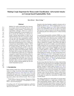 Making Corgis Important for Honeycomb Classification: Adversarial
  Attacks on Concept-based Explainability Tools