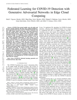 Federated Learning for COVID-19 Detection with Generative Adversarial
  Networks in Edge Cloud Computing