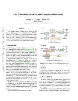 A CLIP-Enhanced Method for Video-Language Understanding