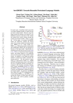 bert2BERT: Towards Reusable Pretrained Language Models
