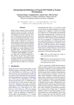 Interpreting the Robustness of Neural NLP Models to Textual
  Perturbations