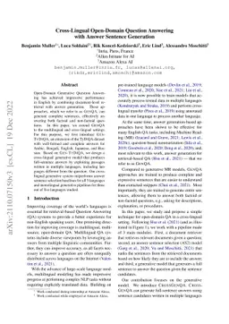 Cross-Lingual Open-Domain Question Answering with Answer Sentence
  Generation