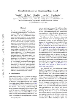 Neural Attention-Aware Hierarchical Topic Model