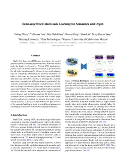 Semi-supervised Multi-task Learning for Semantics and Depth