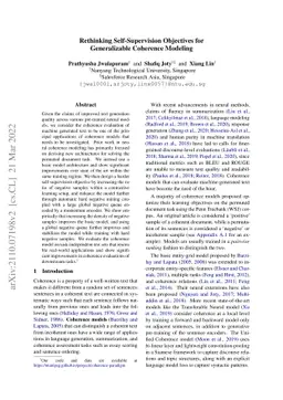 Rethinking Self-Supervision Objectives for Generalizable Coherence
  Modeling