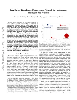 Task-Driven Deep Image Enhancement Network for Autonomous Driving in Bad
  Weather